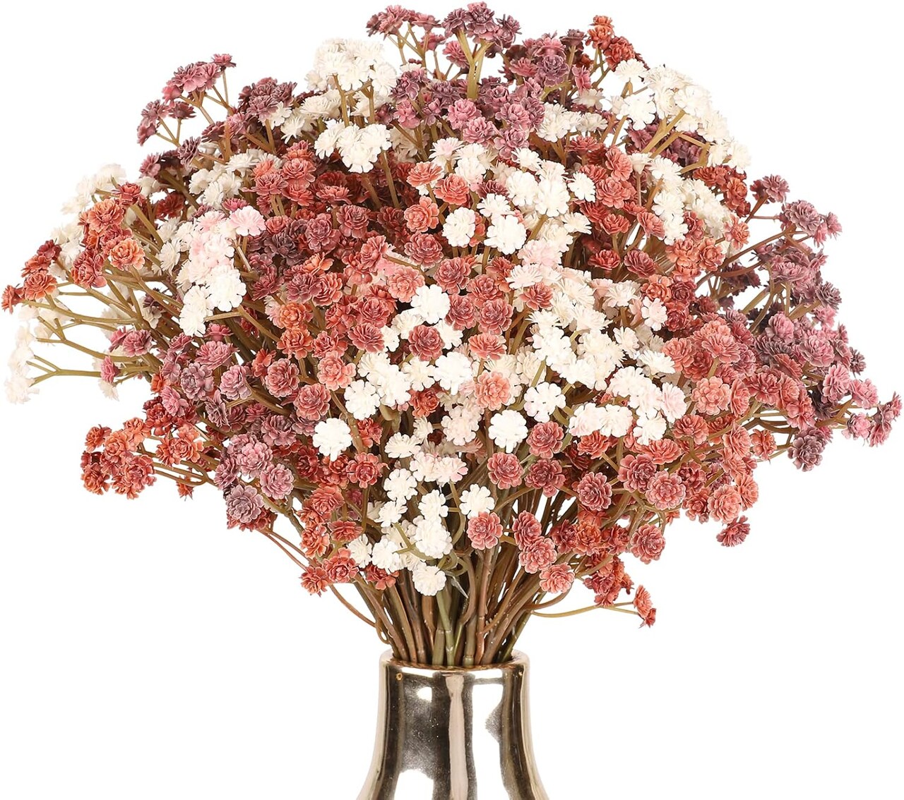 10 Pcs Artificial Baby’s Breath Flowers – Fall Gypsophila Bouquets, Real-Touch Faux Flowers for Autumn Home, Wedding, Vase, and Fall Orange Décor